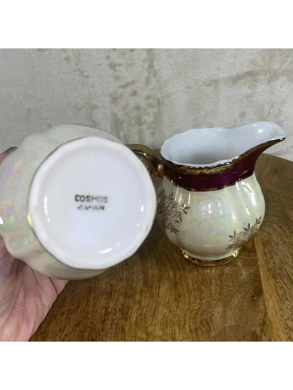 Vintage Cosmos Japan 3-piece Ceramic Sugar Bowl and Cream Pitcher Set Victorian